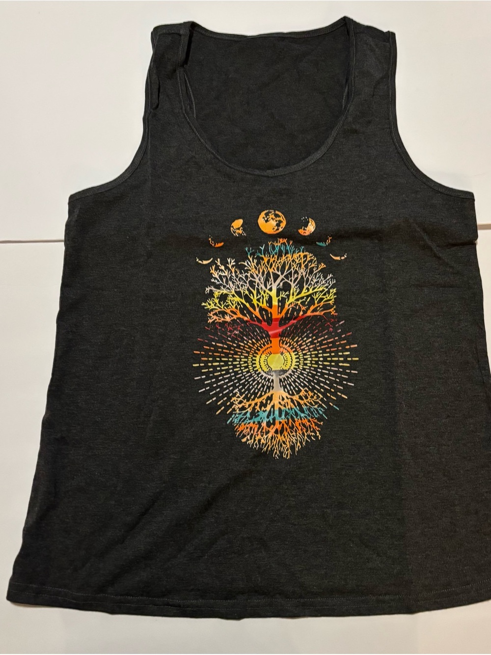 Graphic Tree of Life Black Tank Top